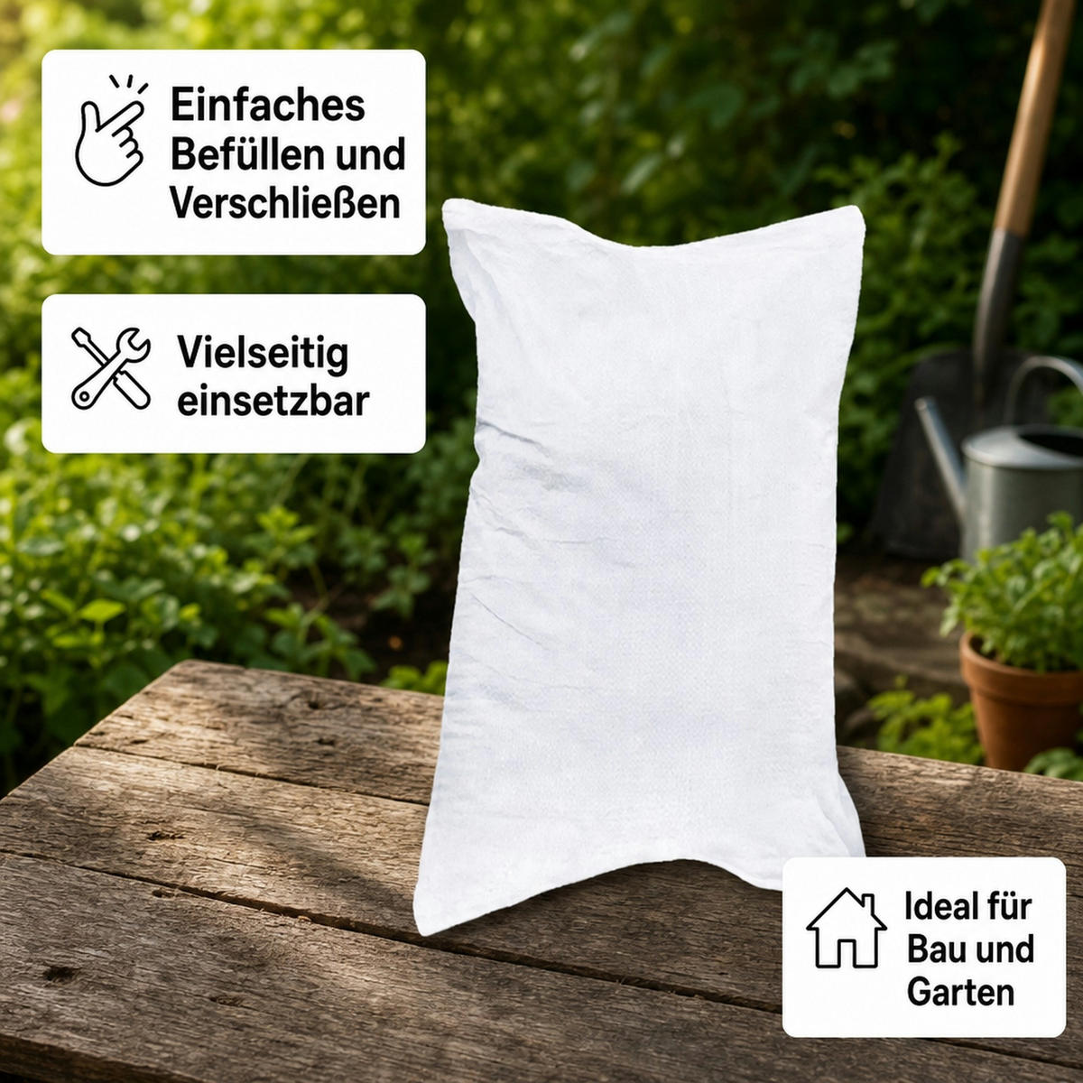 GEWEBESACK - Weiß, Kunststoff (135/65/5cm) - BONI-SHOP