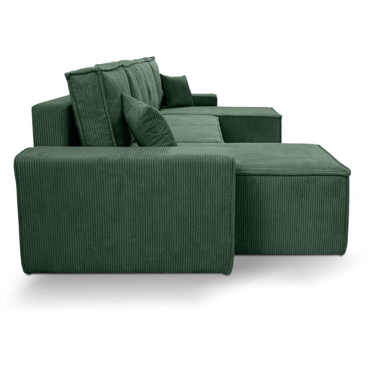 WOHNLANDSCHAFT Hektor U mit Schlaffunktion grün - Grün, Textil (318/94/152cm) - Beautysofa