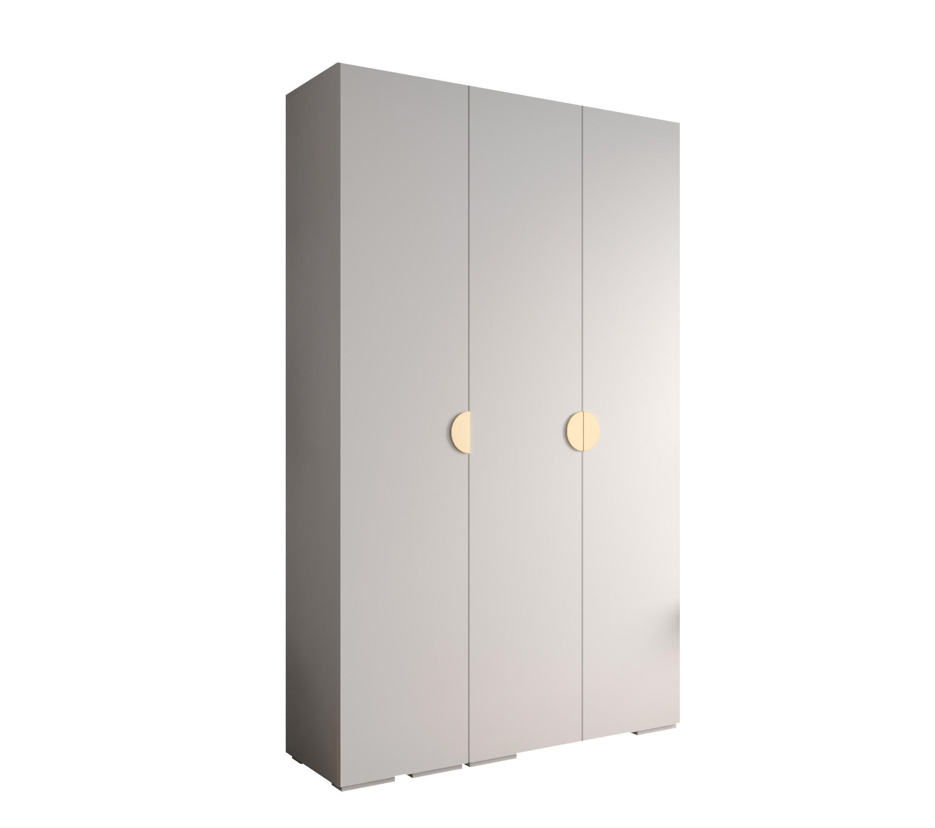 Abiks Möbel DREHTÜRENSCHRANK Weiß, Gold 150cm × 47cm × 237cm