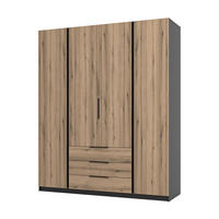 DREHTÜRENSCHRANK CAGLIARI 200/239/61,9cm 4-türig Schwarz - Goldfarben/Schwarz, Holzwerkstoff (200/239/61.9cm) - MASSENO