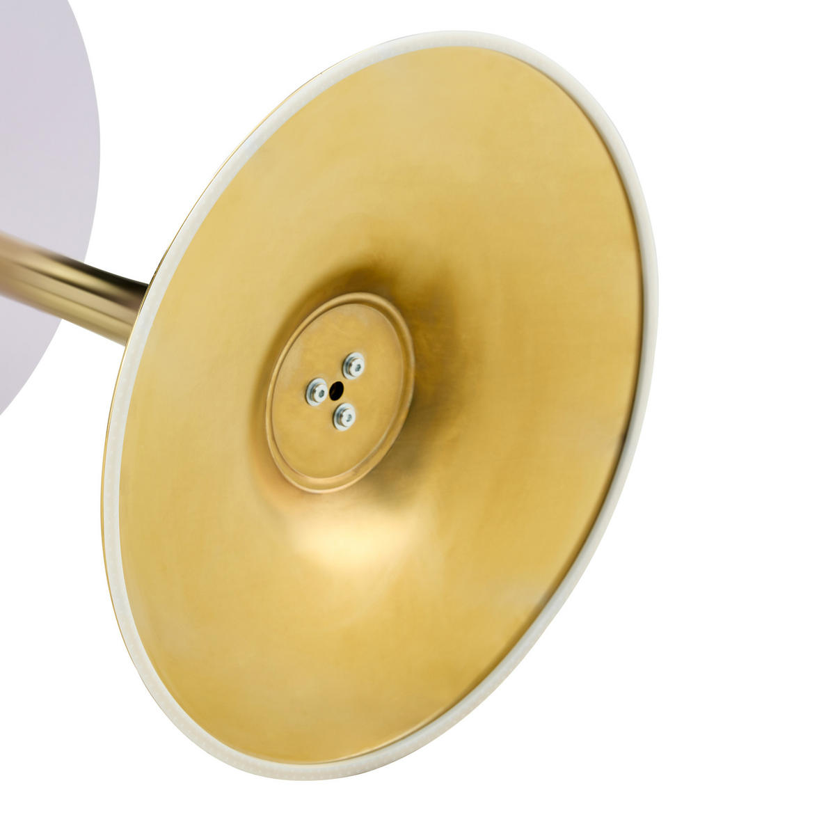 BEISTELLTISCH rund 60/72 cm in Walnussoptik mit goldfarbenem Metallfuß - Goldfarben, Holzwerkstoff (60/60/72cm) - BEAOK