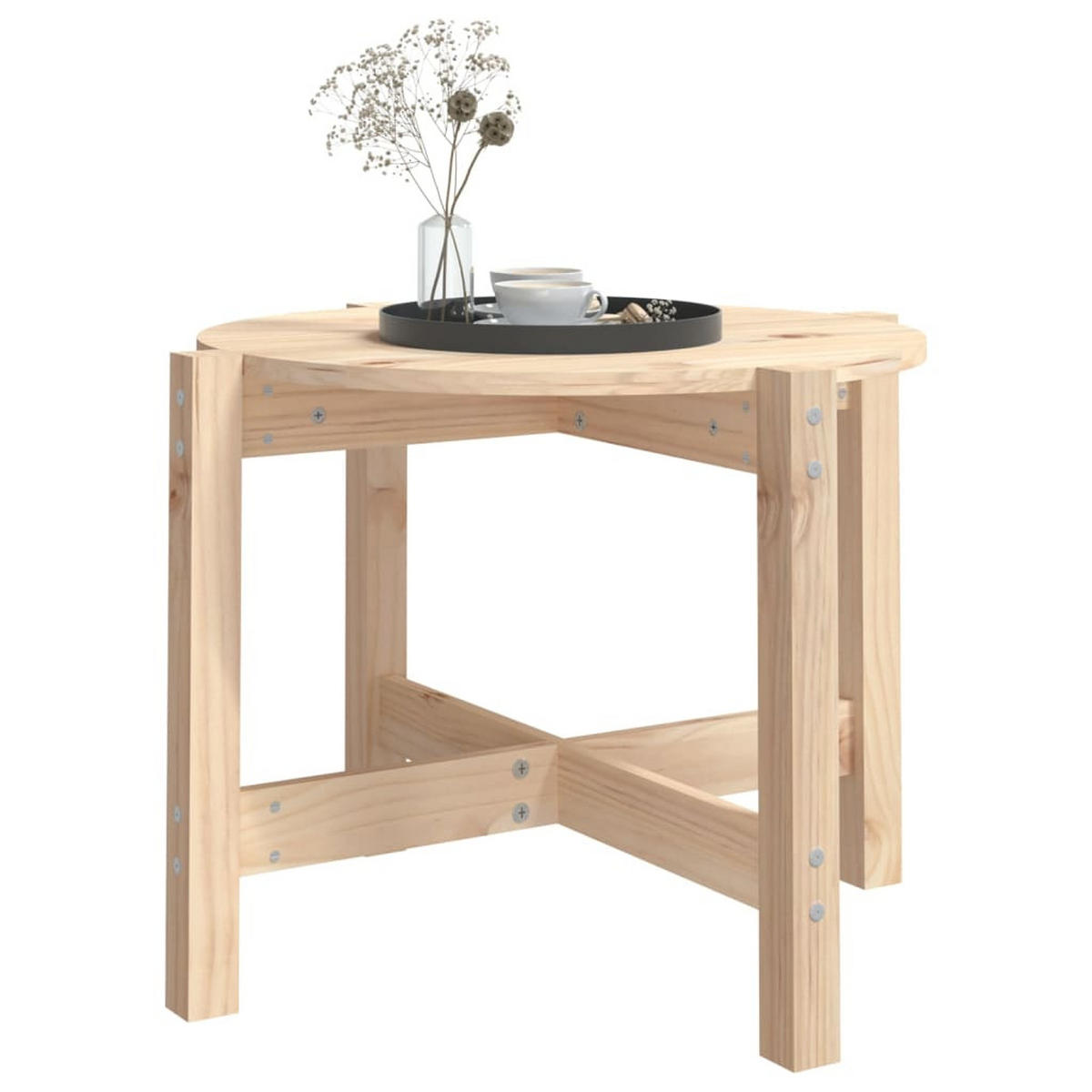 COUCHTISCH Ø 62,5x45 cm Massivholz Kiefer - Braun, Holz (62.5/62.5/45cm) - furnicato