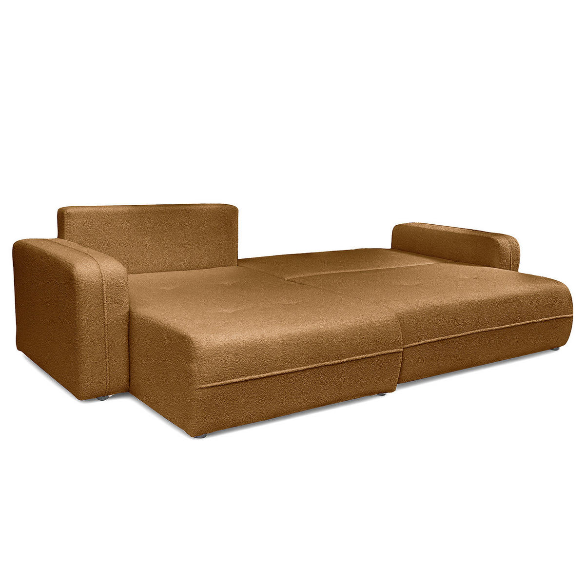 ECKSOFA mit Schlaffunktion - 272 cm - Beige/Schwarz, Kunststoff/Textil (272/145cm) - home24