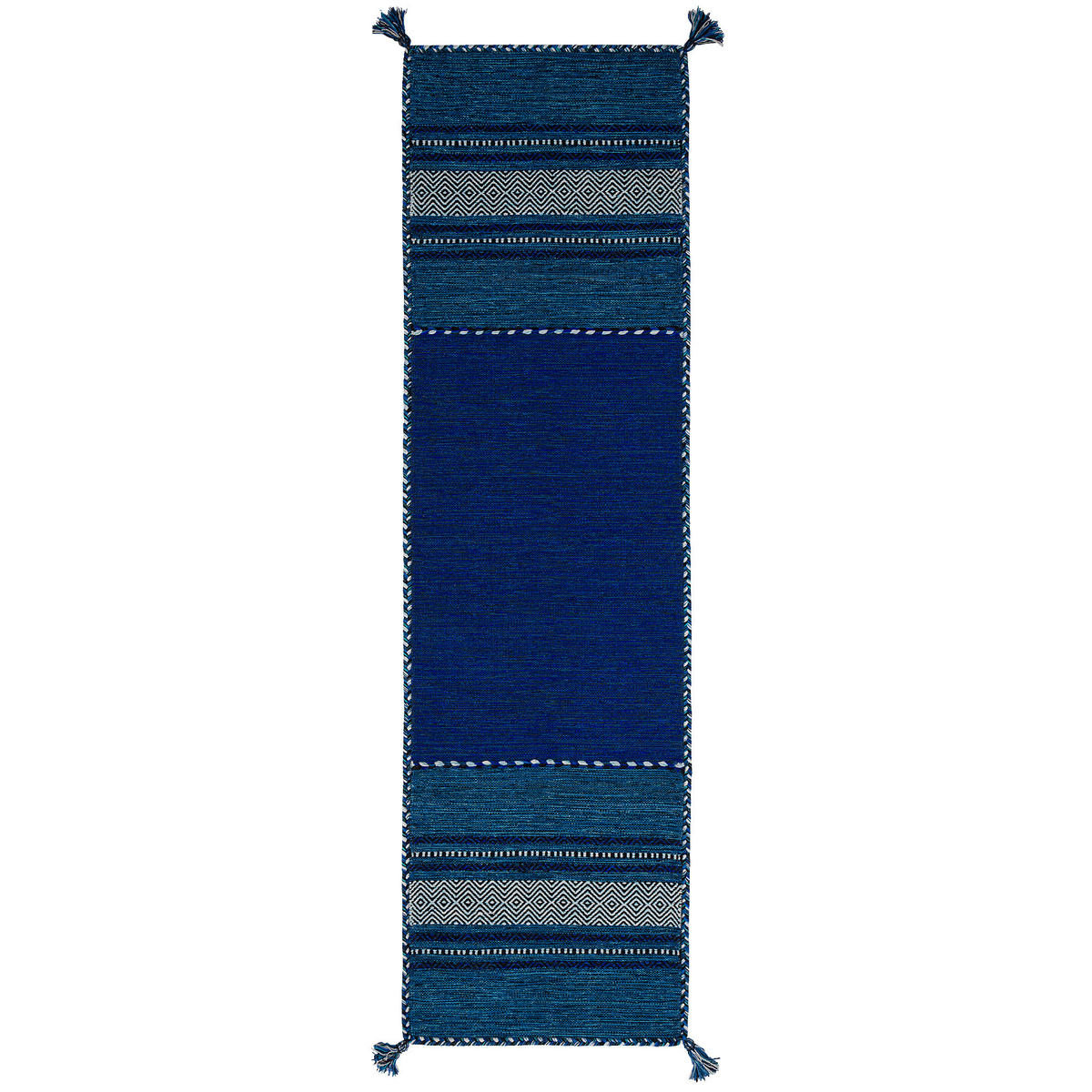 LÄUFER NATUR TEPPICH KELIM NAVARRO - Blau, Textil (70/250cm) - Pergamon