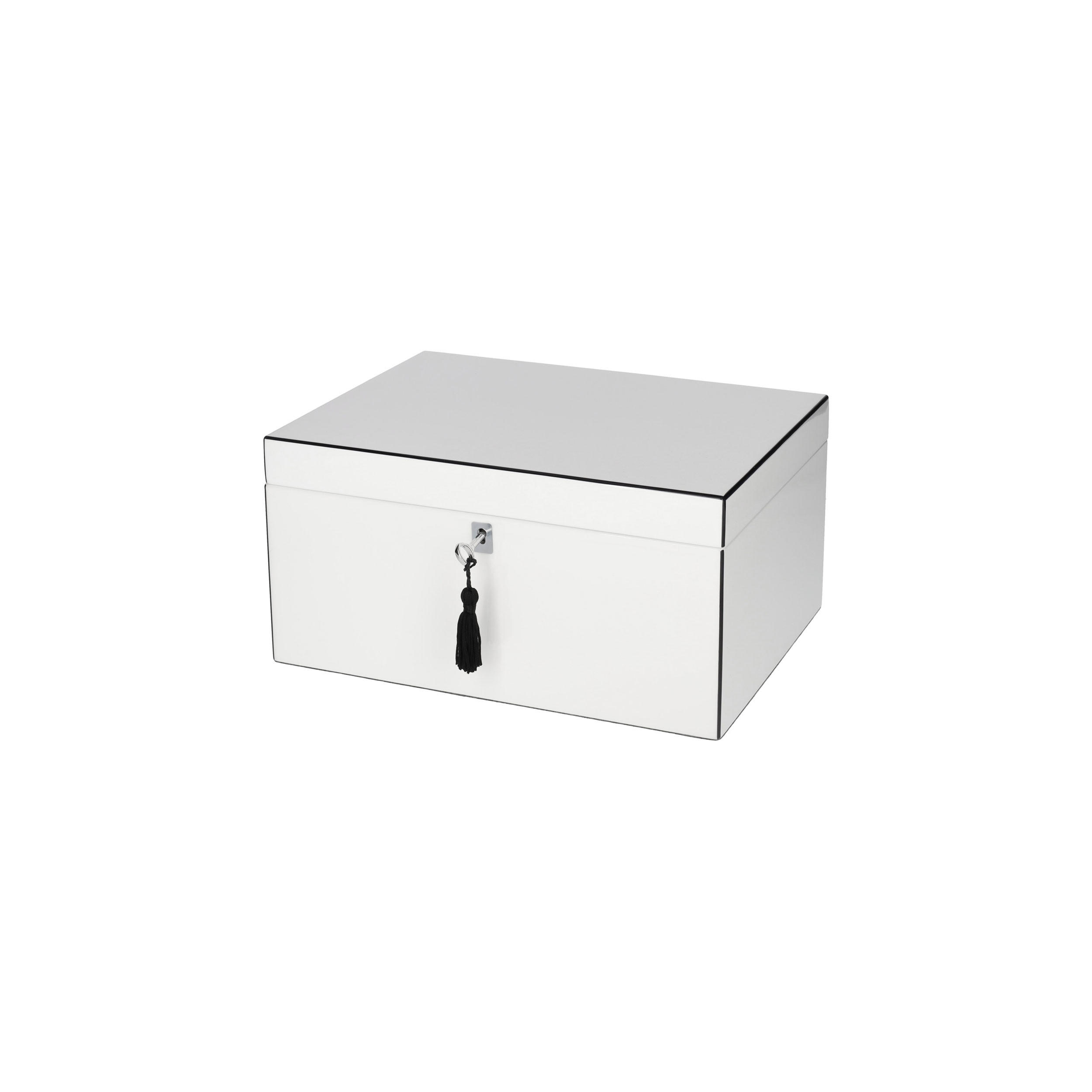 SCHMUCKBOX Tang L, MDF, Weiß, 31 x 23 cm - Weiß, Holzwerkstoff (16.5/31/24.5cm) - Gift Company