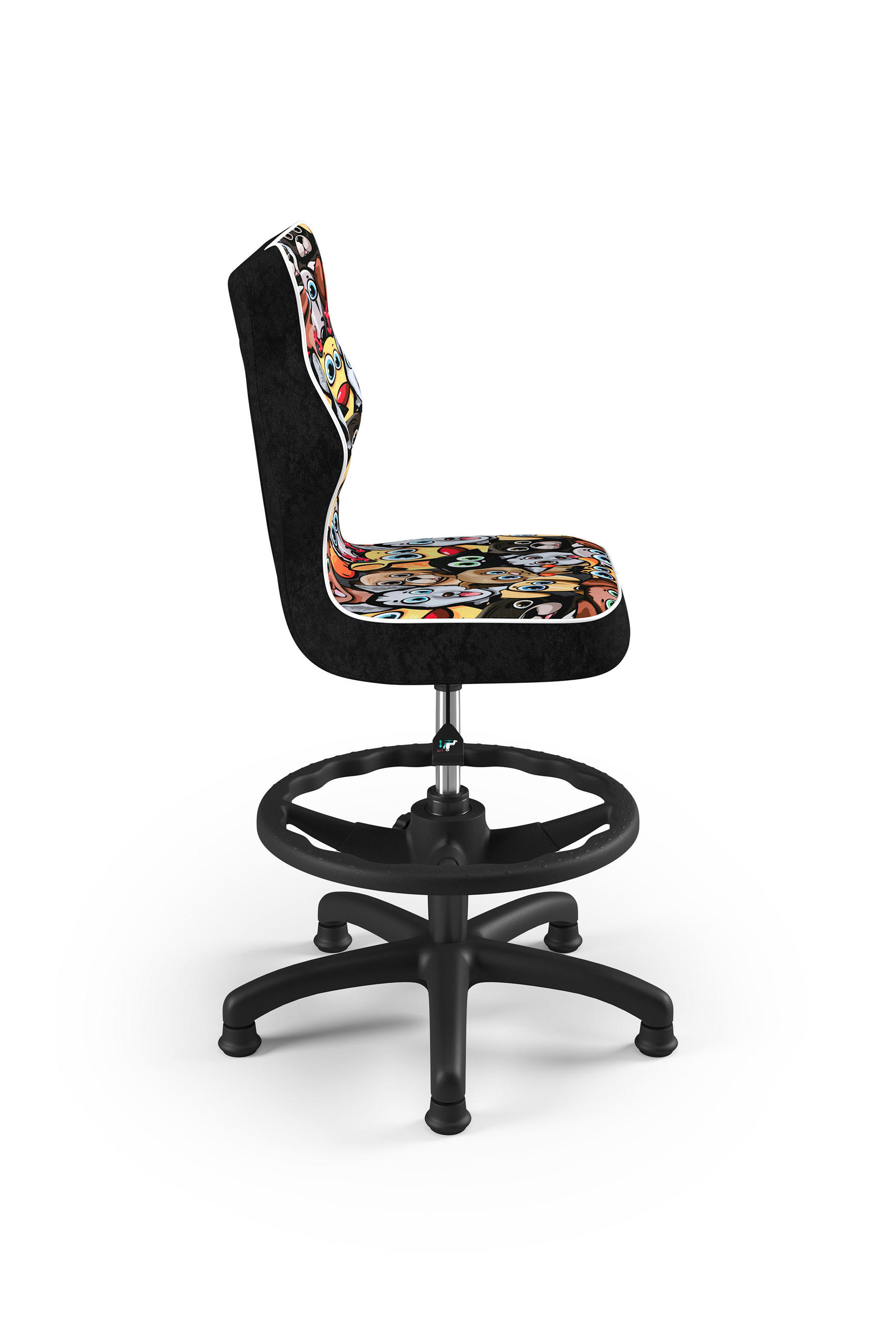 KINDERSTUHL Petit mit Fußstütze - Schwarz, Textil (66/90/66cm) - RAUMHIRSCH FURNITURE