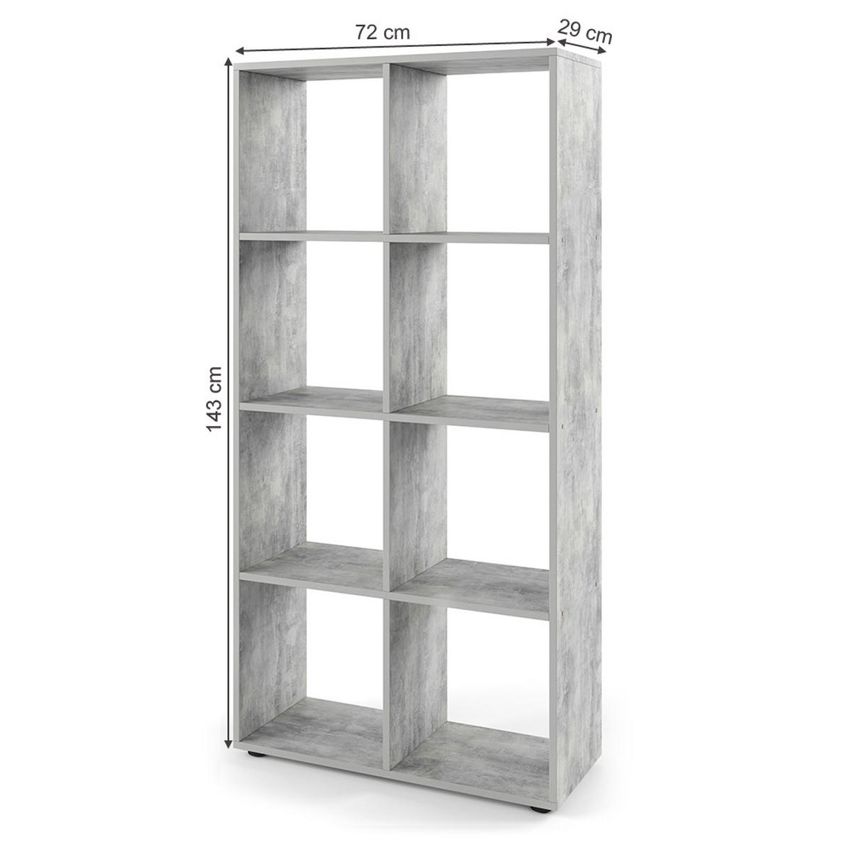 RAUMTEILER Scutum Beton 143 x 72 cm - Grau, Holzwerkstoff (143/72/29cm) - Vicco