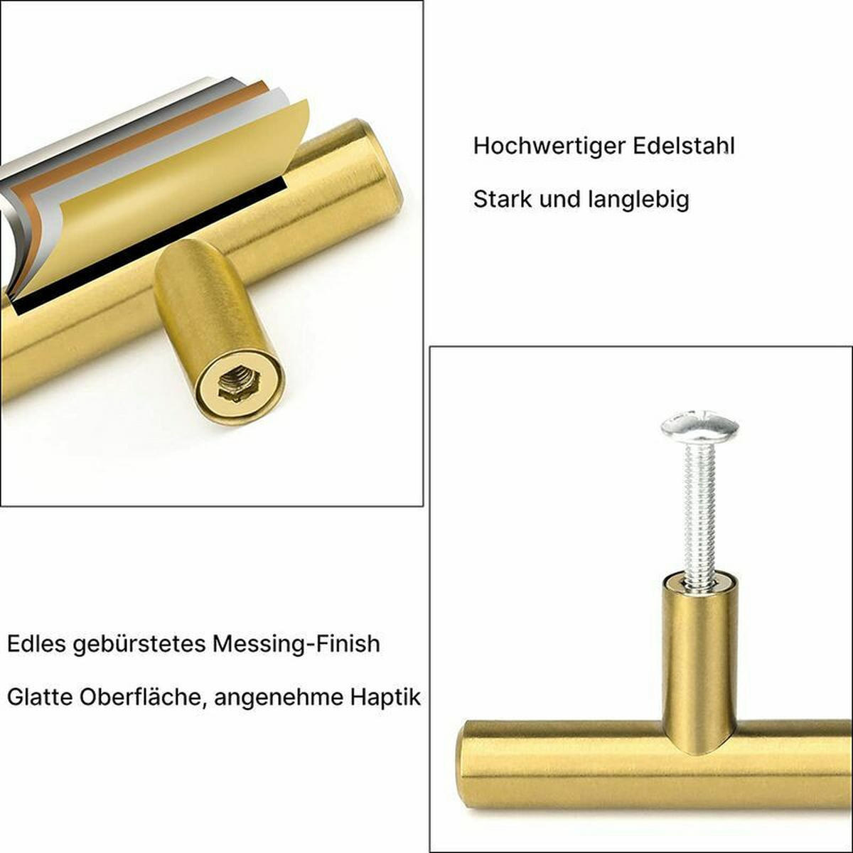 MÖBELGRIFF Gold 2er-Set 160 mm - Silberfarben, Metall (0.35/3.2/2.16cm)