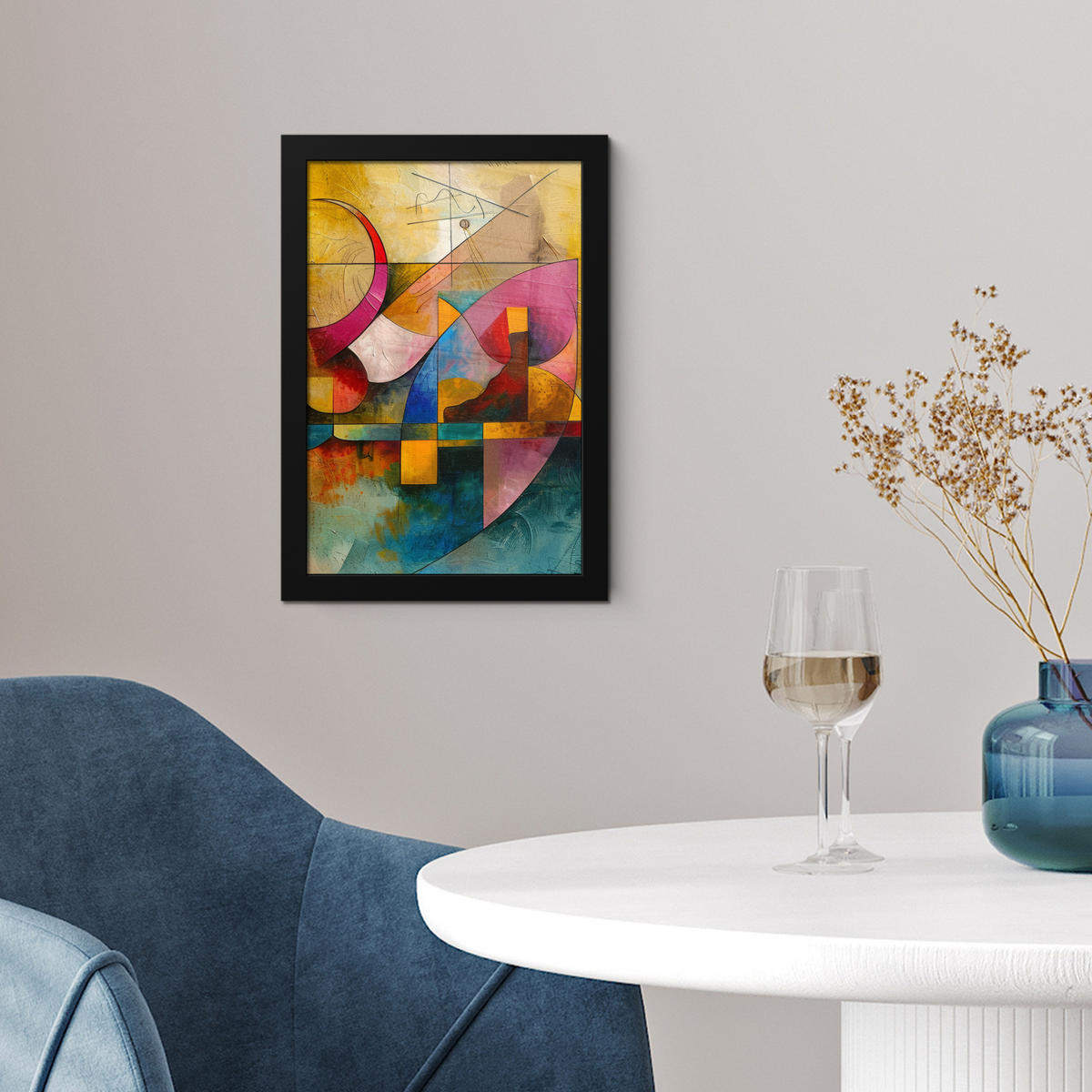 GERAHMTES BILD Kunst - Abstrakt - Modern 20x30 cm - Gelb, Papier (20/30cm) - MuchoWow