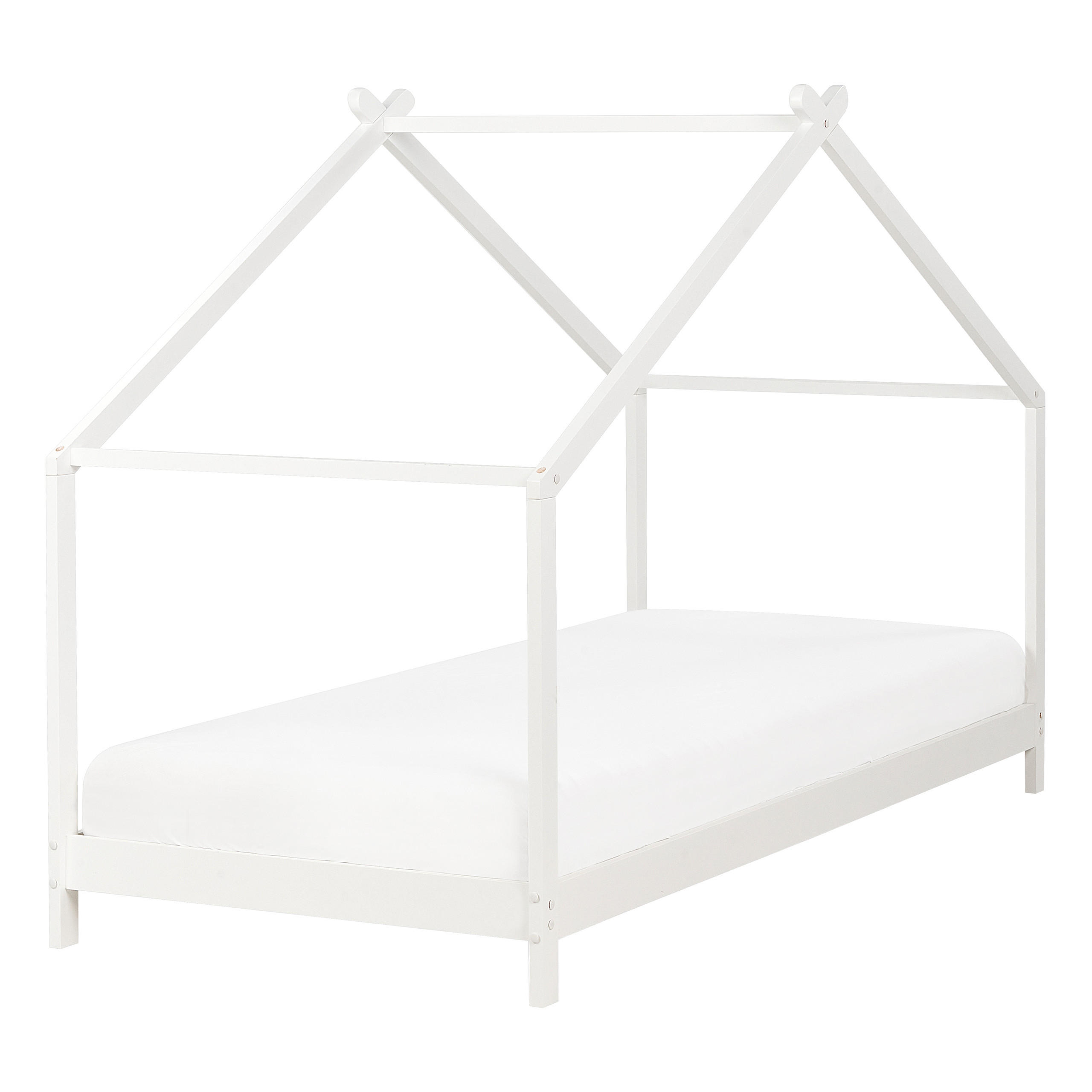 KINDER-HAUSBETT Weiß 90-200 cm Orlu - Weiß, Holz (90/200cm) - Beliani