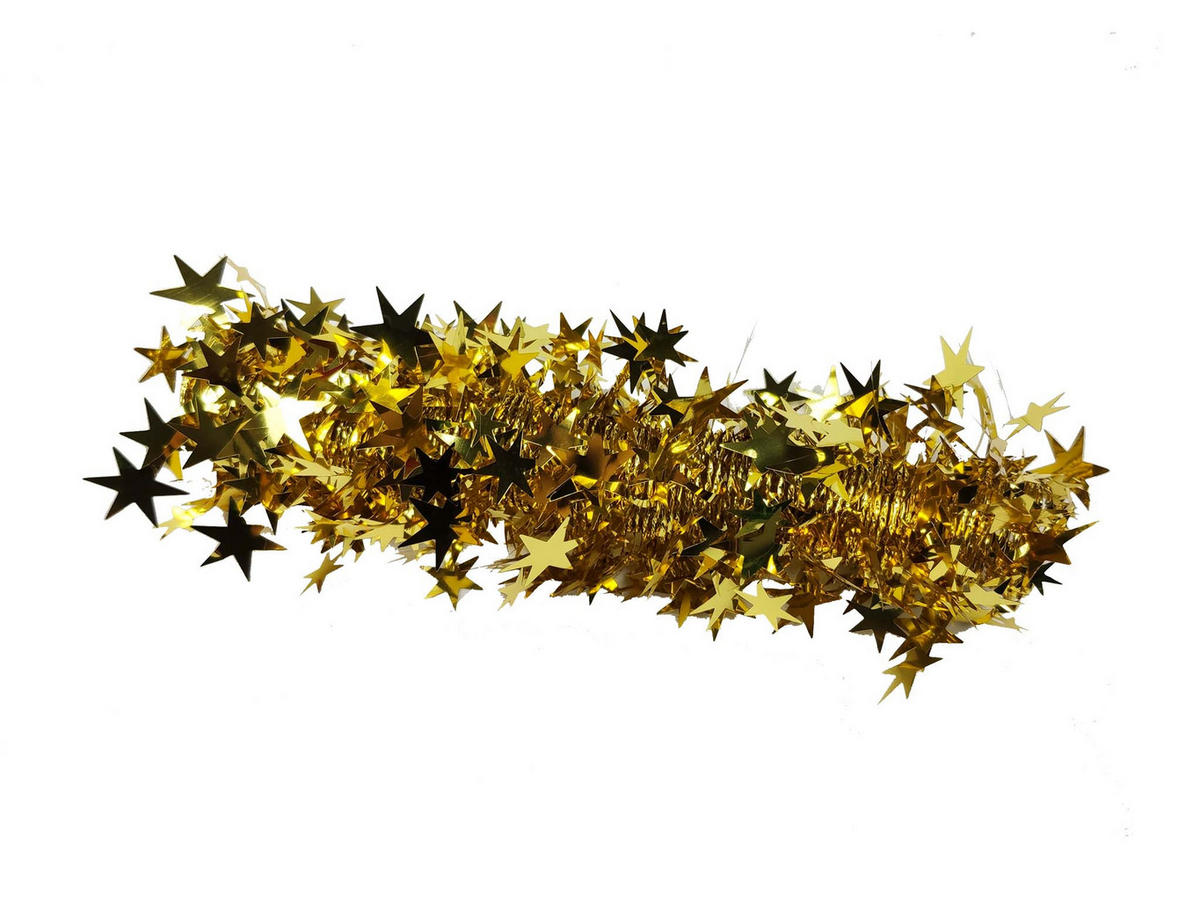 SPIRALGIRLANDE mit Sternen gold 2 m - Goldfarben, Kunststoff (200cm) - LAALU