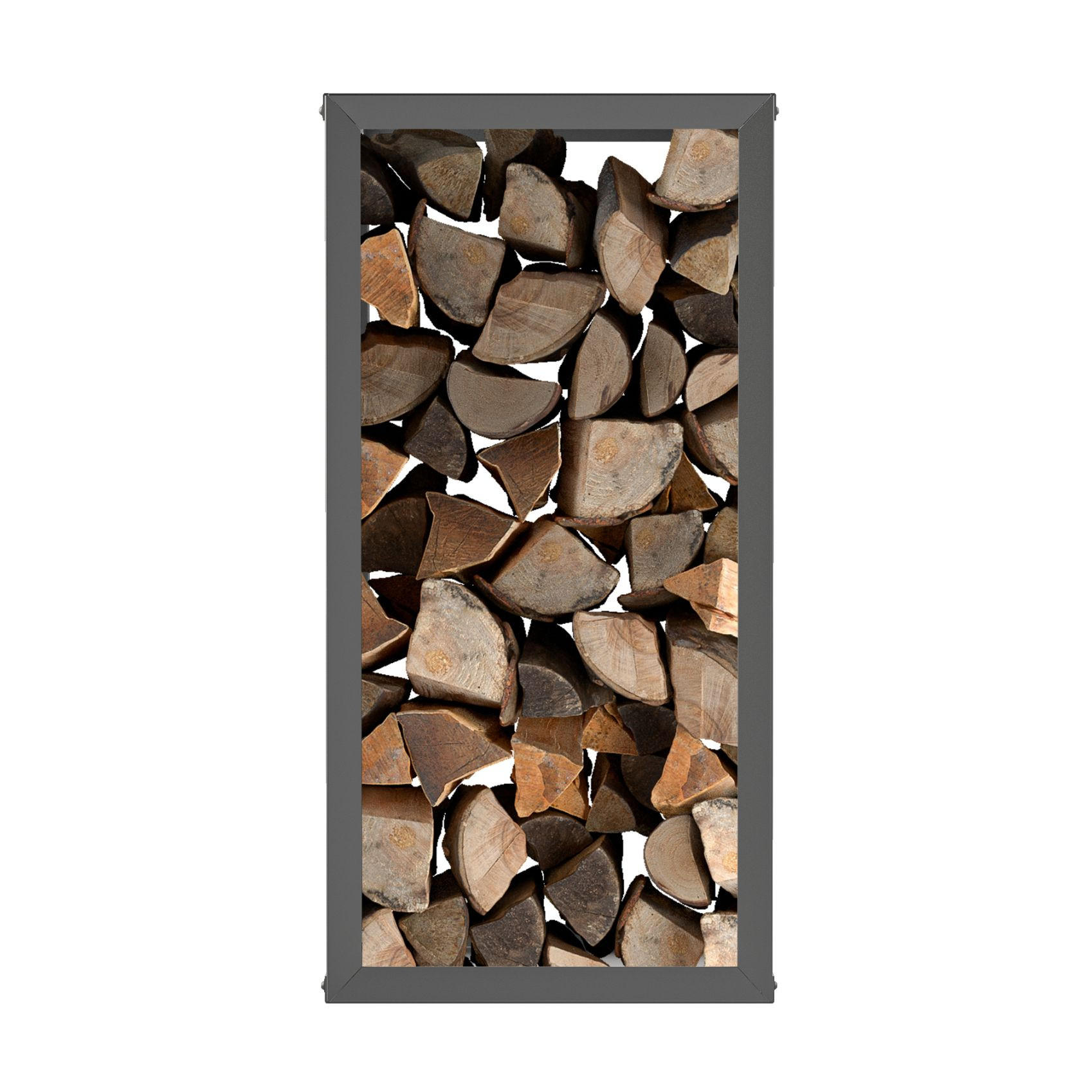 BRENNHOLZREGAL Wooker high Kaminholzregal Holzlagersystem Schwarz 49 × 99 cm - Schwarz, Metall (49/99/99cm) - Alberts