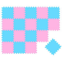 SPIELMATTE ab Null - 180/90/1 cm Puzzlematte Pink - Multicolor, Kunststoff (30/30cm) - Littletom