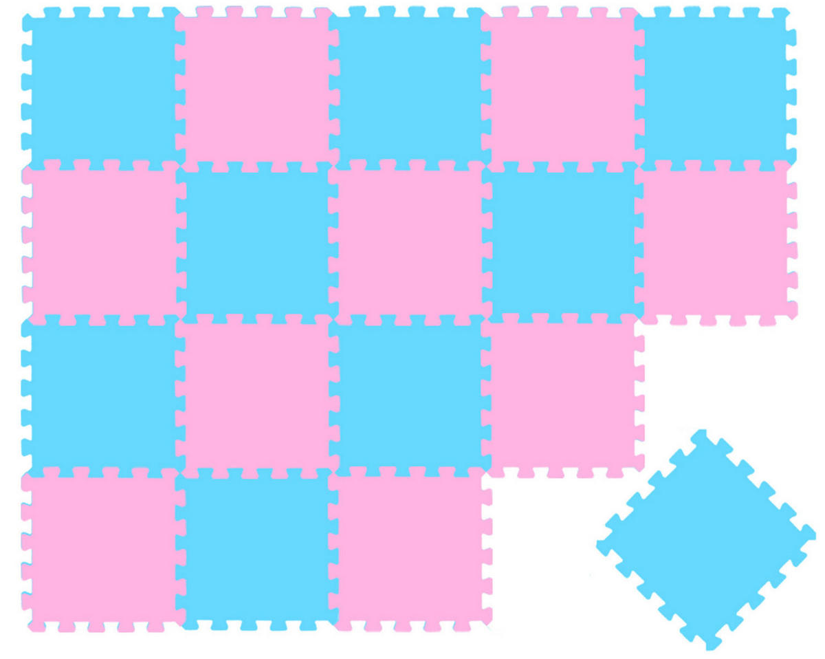 SPIELMATTE ab Null - 180/90/1 cm Puzzlematte Pink - Multicolor, Kunststoff (30/30cm) - Littletom