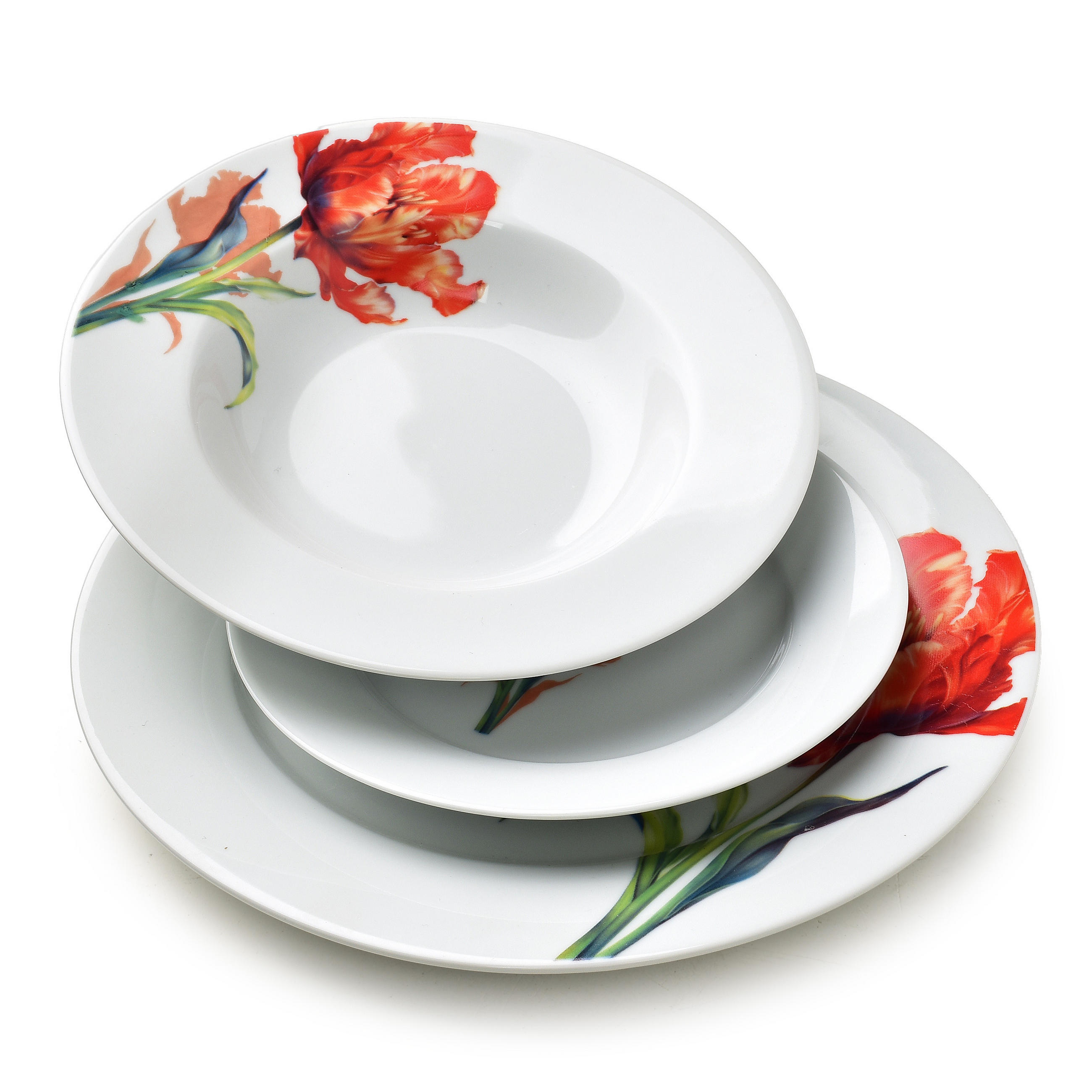 SADA TALIAROV Lea Red 27/27/2,5 cm porcelán - červená, keramika (27/2.5/27cm) - Mondex