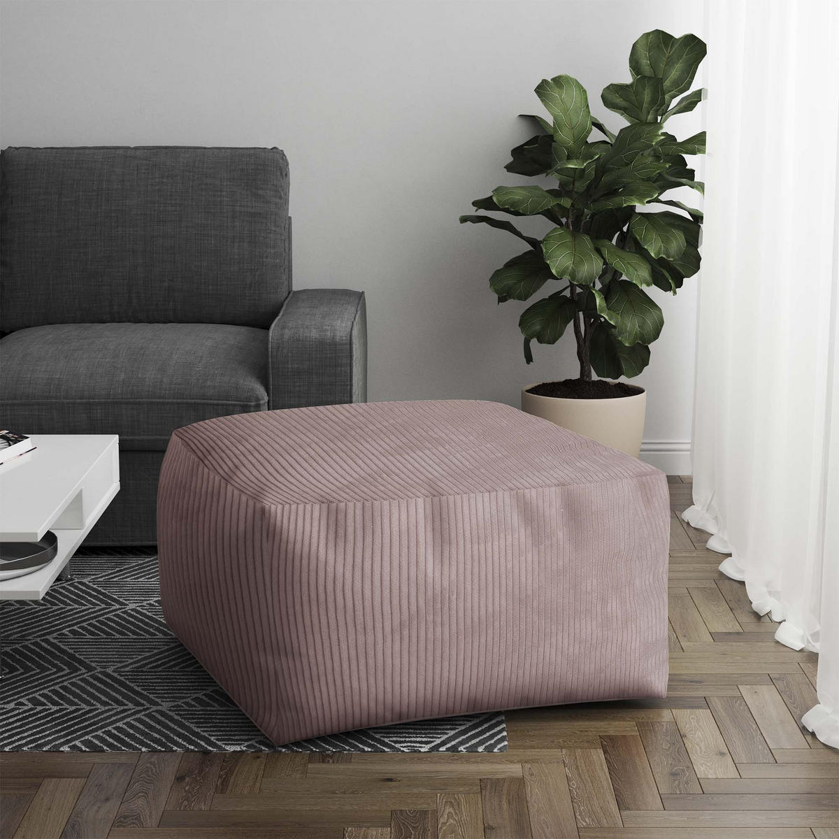 SITZSACK COMFORT Silver Pink - Pink, Textil (70/40/70cm) - Dreamroots