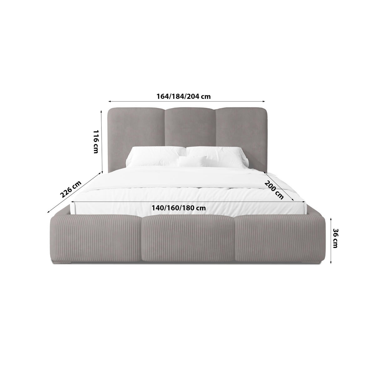 POLSTERBETT Doppelbett Walmer 140x200 cm Dunkelbraun - Dunkelbraun, Textil (140/200cm) - Fedve