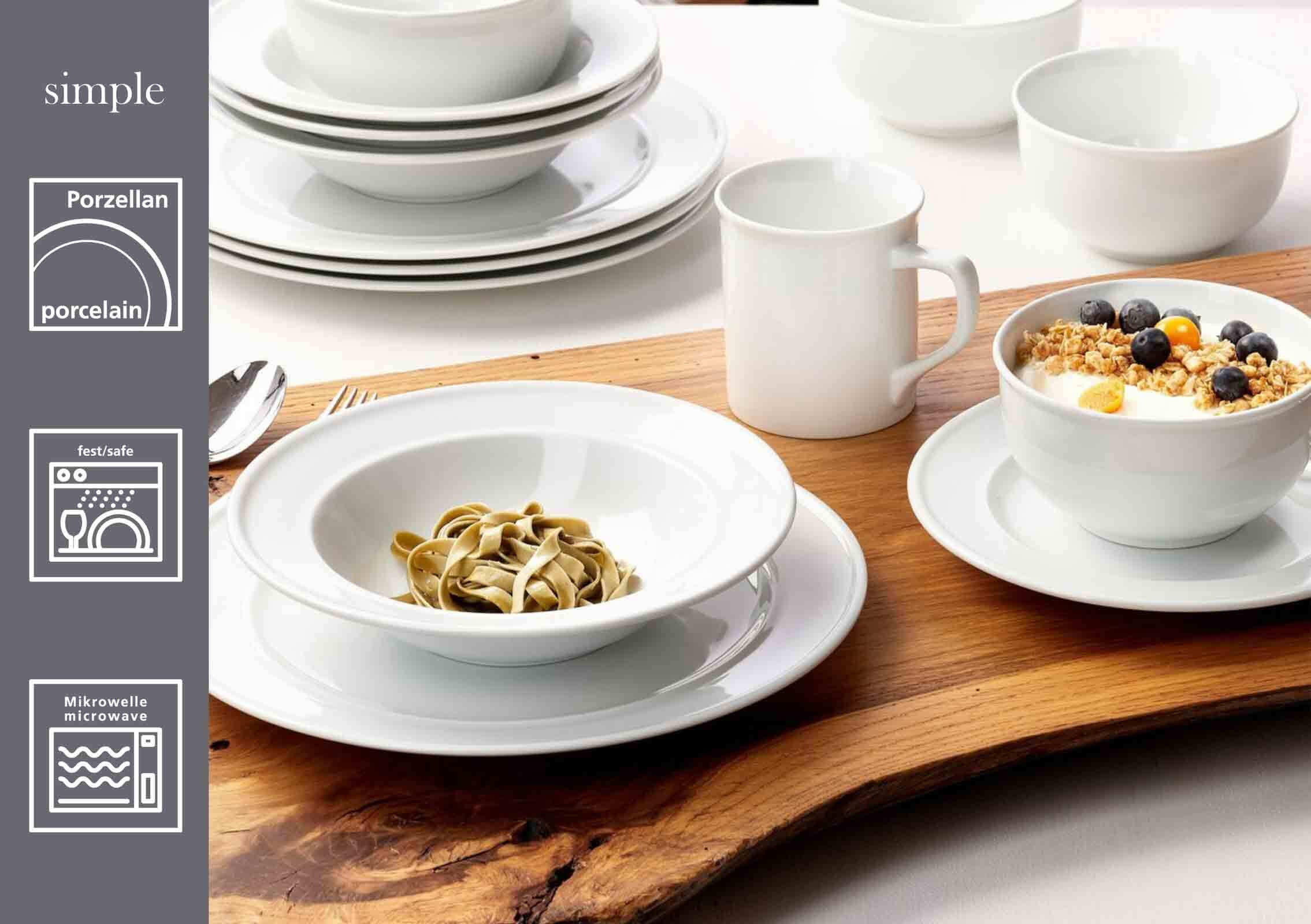 MÜSLISCHALEN Simple weiß ø 14 cm 6er Set - Weiß, Keramik (14cm) - Ritzenhoff Breker