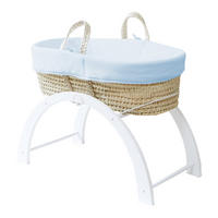 BABYTRAGEKORB mit umdrehbarem Gestell blau - Blau, Naturmaterialien (29/78cm) - Premiers Moments