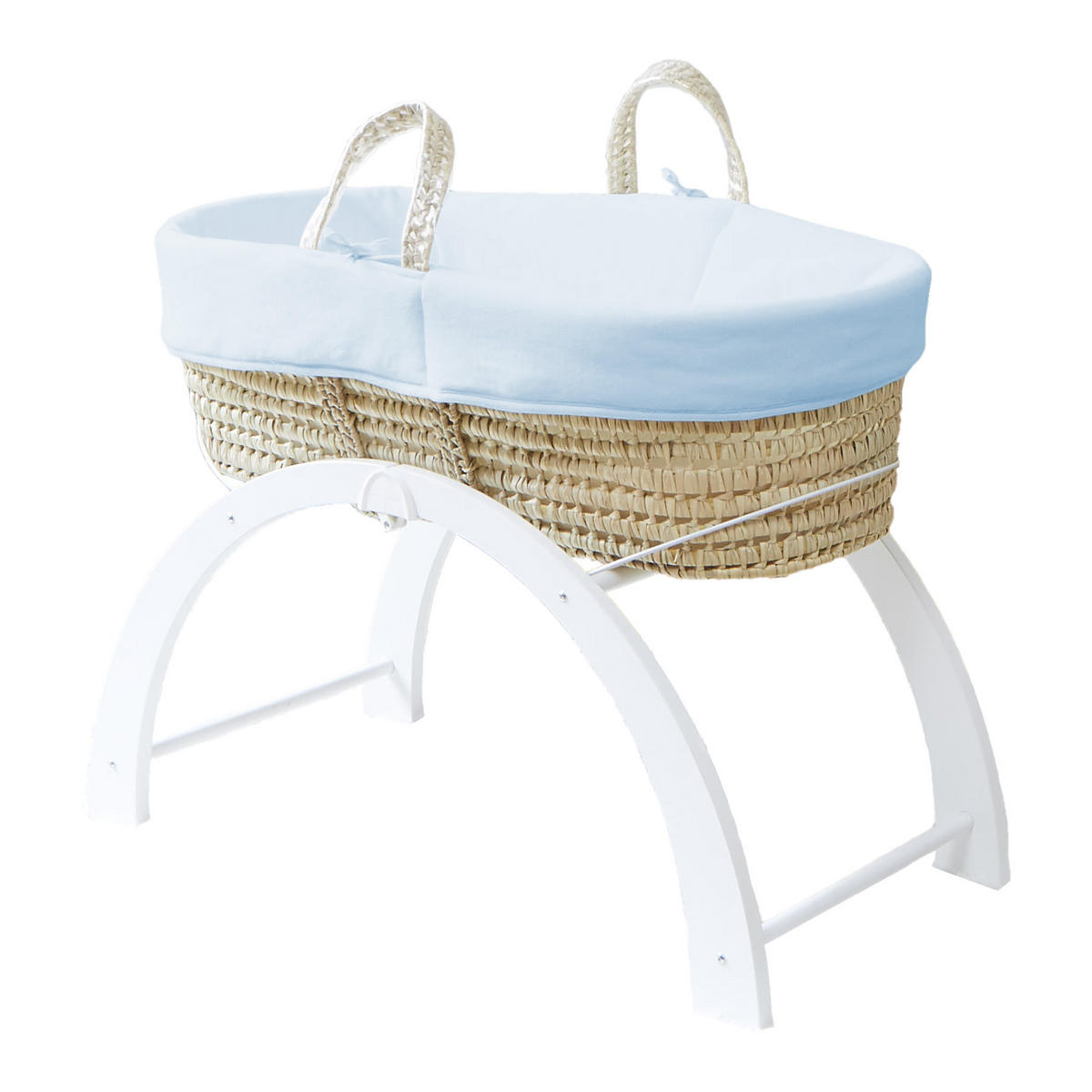 BABYTRAGEKORB mit umdrehbarem Gestell blau - Blau, Naturmaterialien (29/78cm) - Premiers Moments