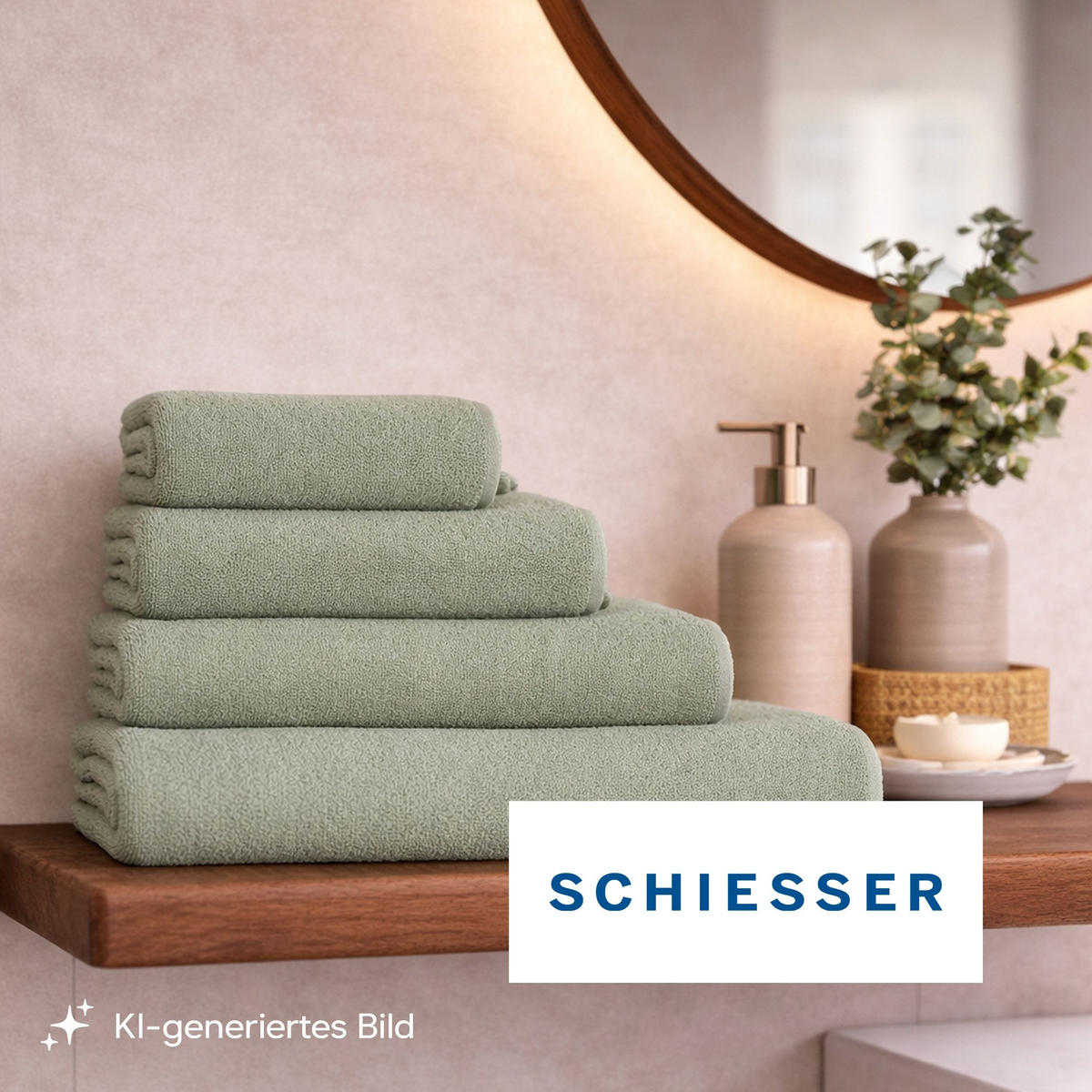 WASCHHANDSCHUHSET Milano - 5-teilig - 16x22 cm - Hellgrün - Hellgrün, Textil (16/22cm) - SCHIESSER