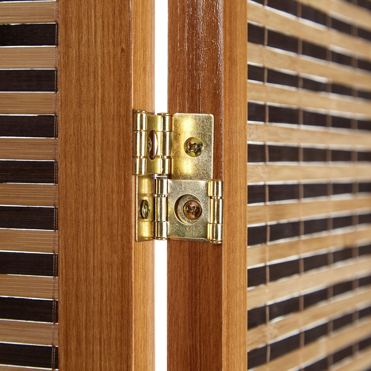 PARAVENT 4-tlg. 176/175 cm Braun Bambuslamellen - Braun, Holz (176/175/2cm) - Homestyle4u