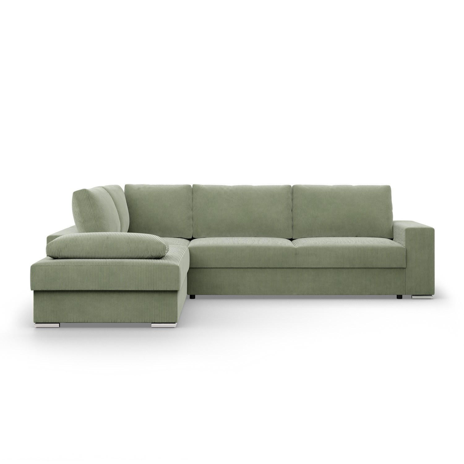 Thumbnail - Mebligo Ecksofa, Grün, Textil, 5-Sitzer, Ottomane links, L-Form, 287x231 cm, Wohnzimmer, Sofas & Couches, Wohnlandschaft...