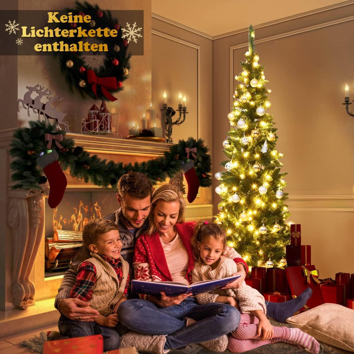 WEIHNACHTSBAUM Grün - Grün, Kunststoff (225cm) - COSTWAY