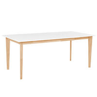 ESSTISCH 140-180/90/75 cm Weiß, Hellbraun Rechteckig Sola - Weiß, Holzwerkstoff (180/90/75cm) - Beliani