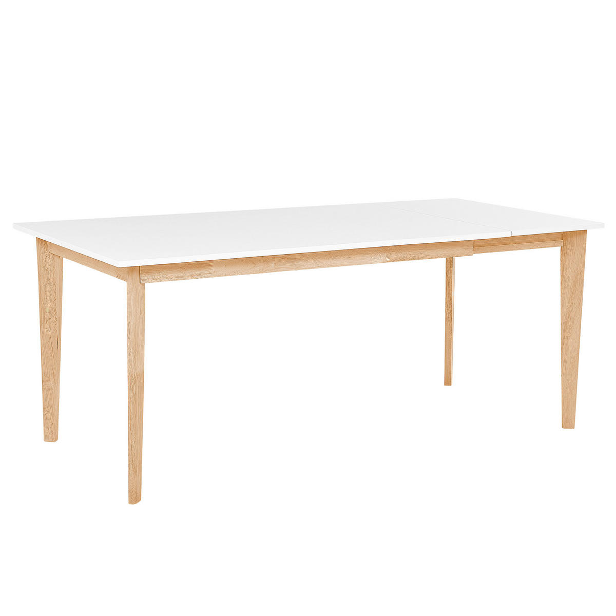 ESSTISCH 140-180/90/75 cm Weiß, Hellbraun Rechteckig Sola - Weiß, Holzwerkstoff (180/90/75cm) - Beliani