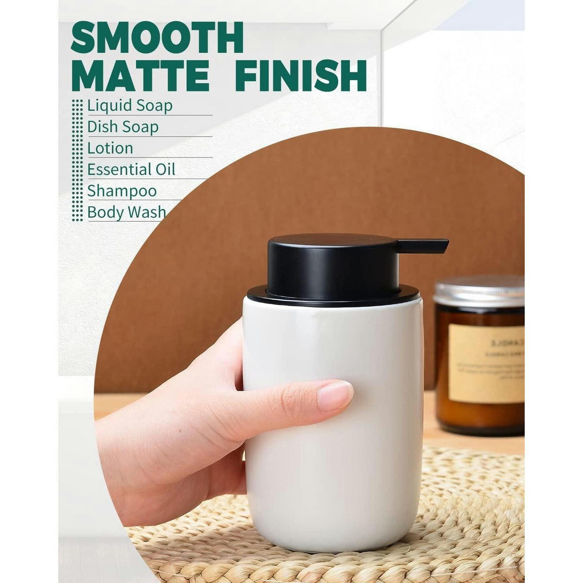 SEIFENSPENDER Keramik Matt Weiß 350ml - Weiß, Keramik (8/14/8cm)