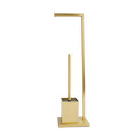 HALTER MIT TOILETTENBÜRSTE Simplerro - Goldfarben, Metall (12/63/17cm) - home&you