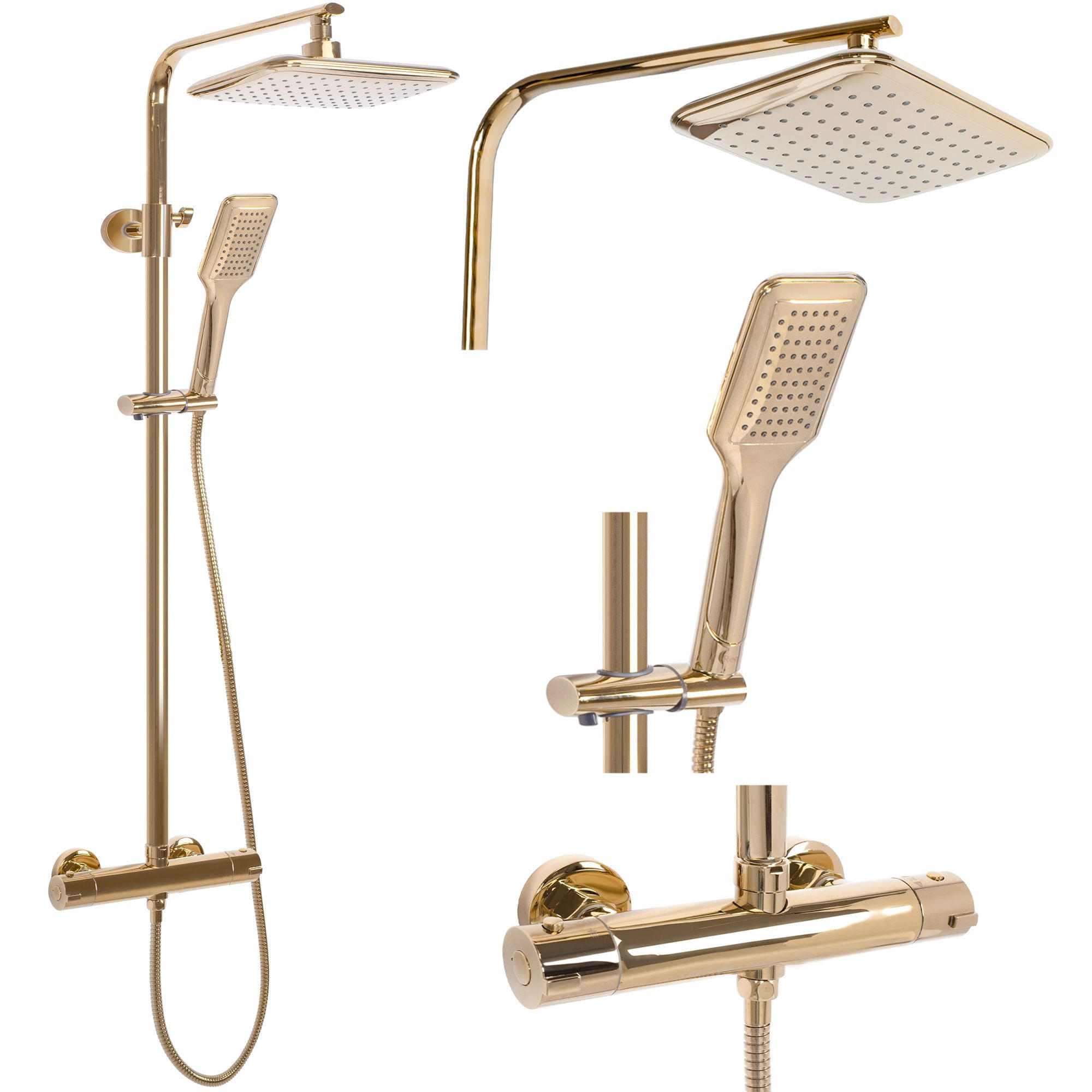DUSCHSET Rea Tom Gold - Goldfarben, Metall (27.5/120/39cm) - REA
