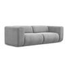 3-SITZER SOFA Chenille Stoff Grau - Hellgrau/Schwarz, Kunststoff/Textil (228/70/89cm) - Makamii