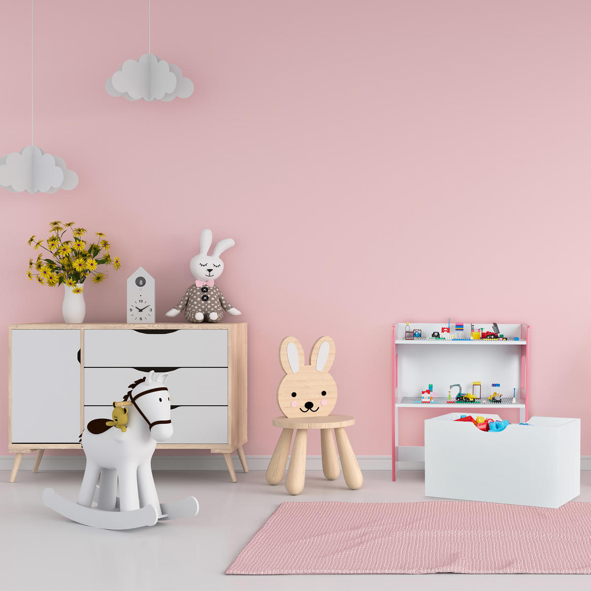 KINDERREGAL - Multicolor, Kunststoff (52/60/26.5cm) - Relaxdays
