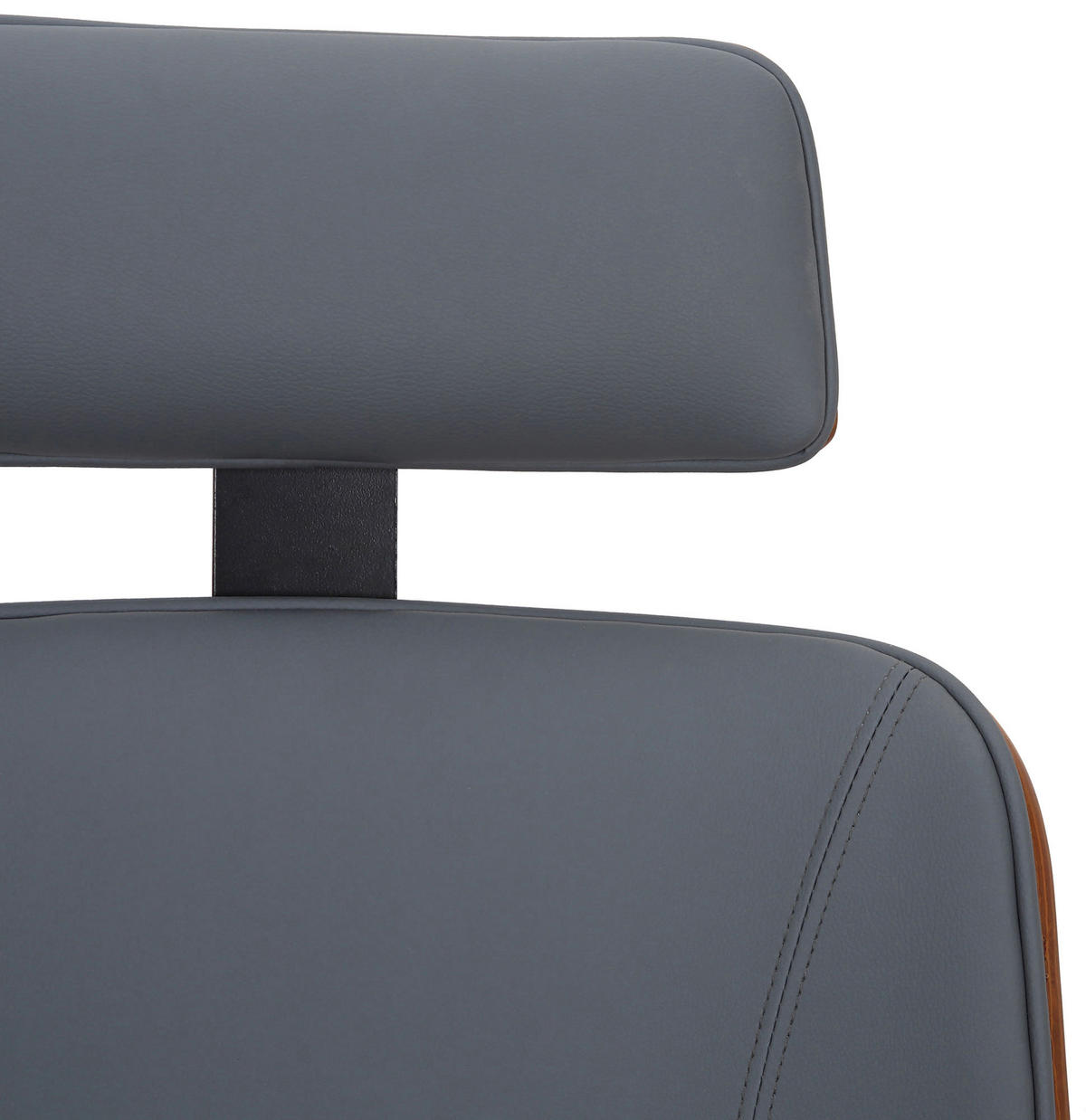 BÜROSTUHL KINGO 118x70x70 Walnuss/Grau Kunstleder - Grau, Leder/Metall (70/118/70cm) - DELUKE