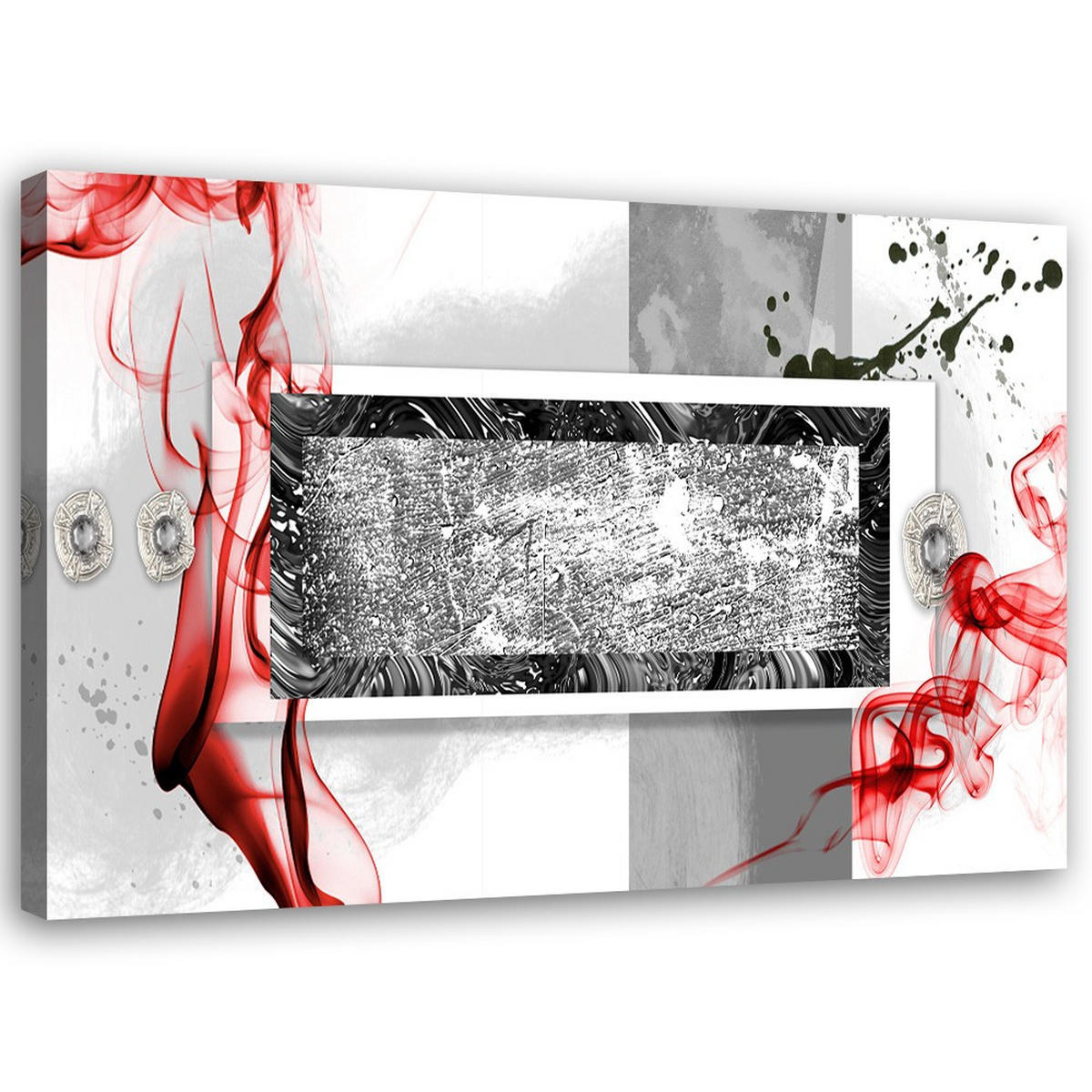 LEINWANDBILD Abstrakt 3D Rot - Rot, Textil (60/40cm) - Feeby