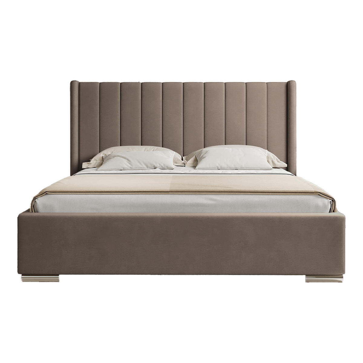 POLSTERBETT PAMBRIA 200x200 cm, Taupe - Taupe, Textil (200/200cm) - Fedve