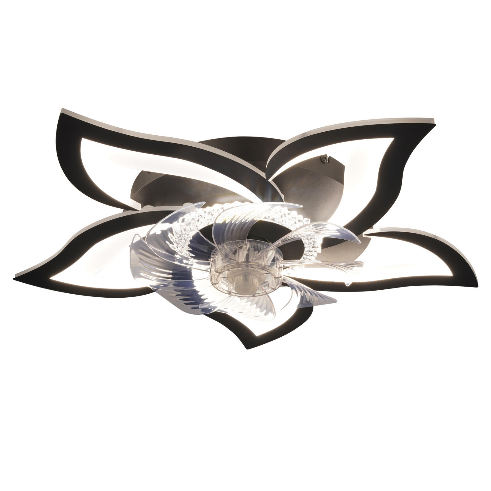 LED-DECKENLEUCHTE Frostal 62/62/14.5 cm - Schwarz, Metall (62/62/14.5cm) - ZMH