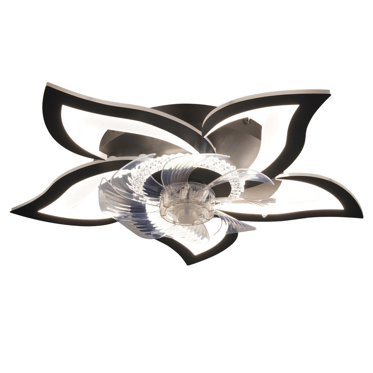 LED-DECKENLEUCHTE Frostal 62/62/14.5 cm - Schwarz, Metall (62/62/14.5cm) - ZMH