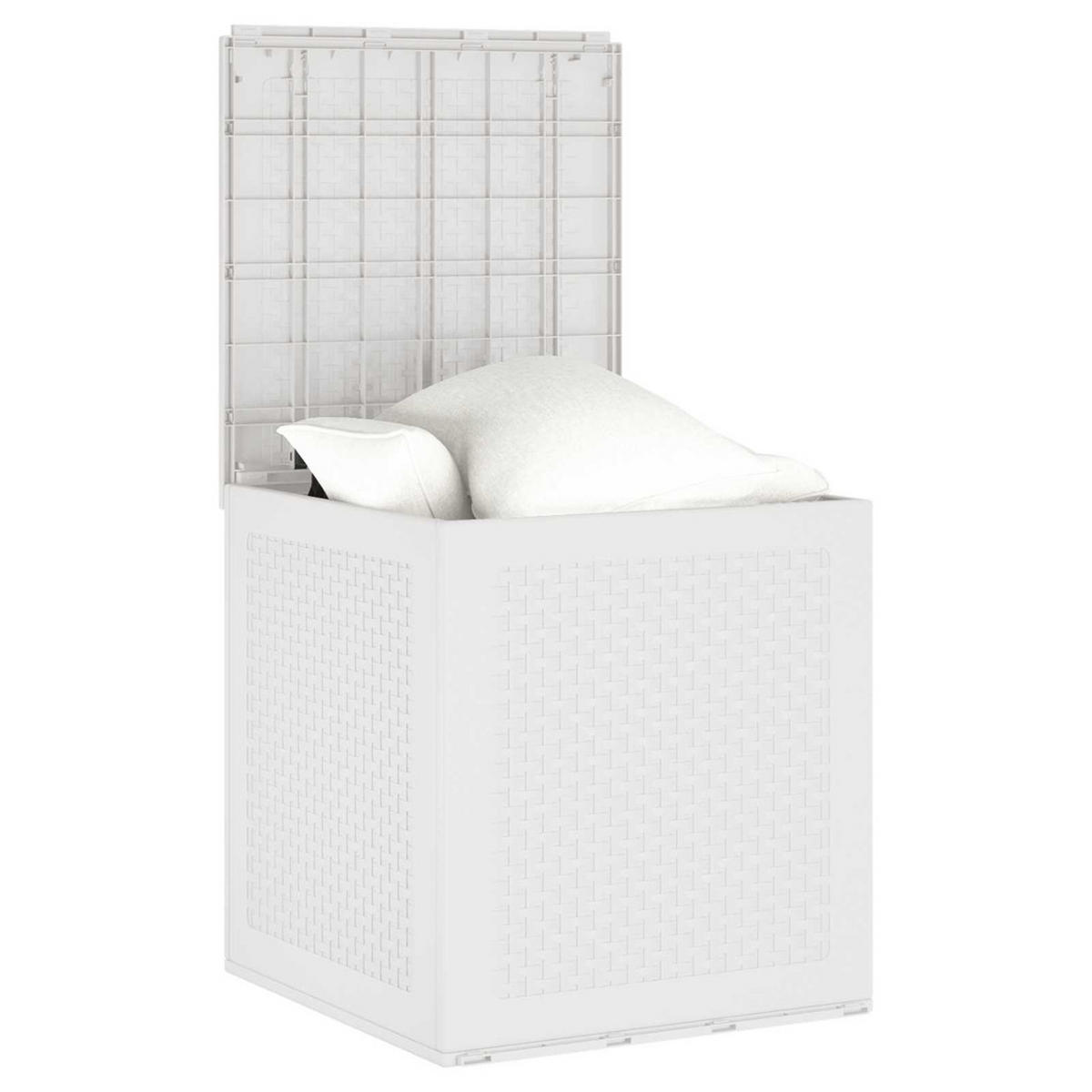AUFBEWAHRUNGSBOX Mit Speicher Weiss 55/53/57 Cm Polypropylen - Weiß, Kunststoff (53/57/55cm) - vidaXL