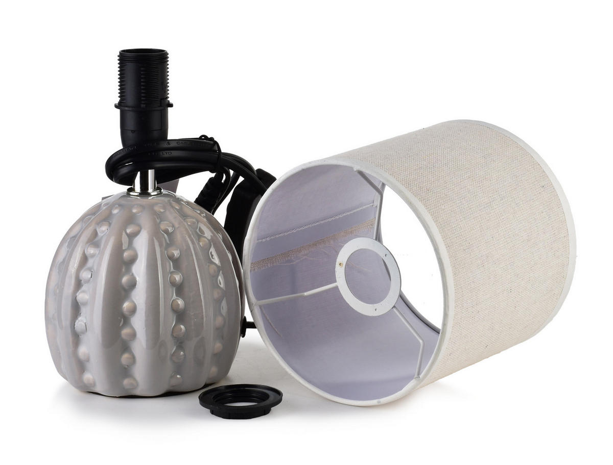 TISCHLAMPE Leti Grau 13/13/18.5 cm Keramik - Grau, Keramik (13/13/18.5cm) - Mondex