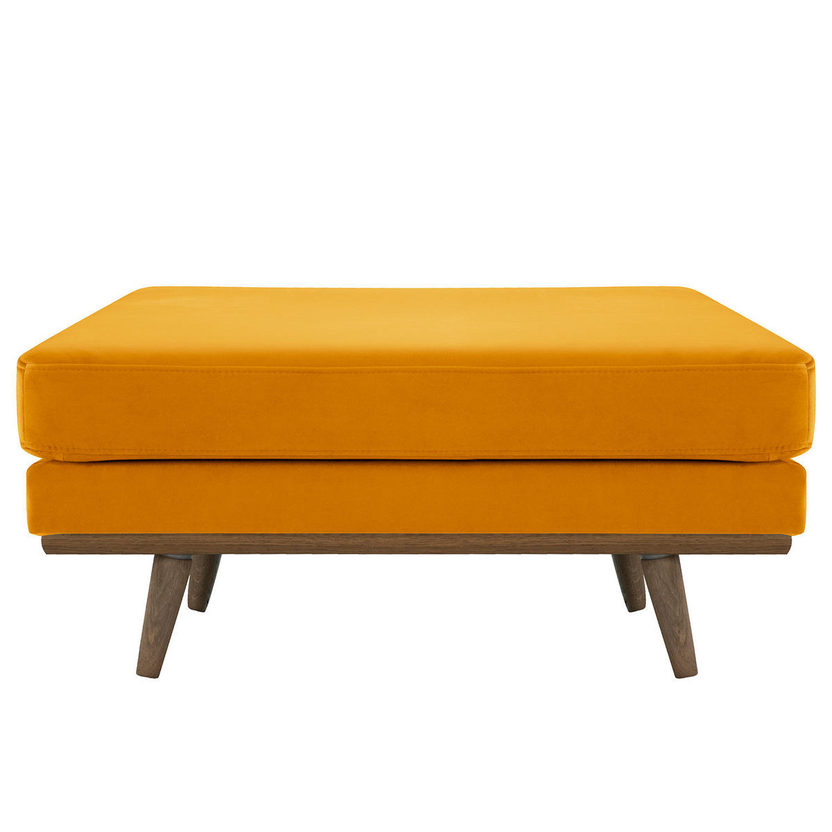 POLSTERHOCKER - Eichefarben/Gelb, Eichenholz/Textil (85/43/60cm) - home24