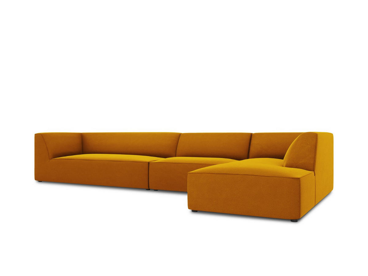 ECKSOFA rechts Ruby aus Samt gelb 5 Sitzplätze - Gelb, Textil (180/366cm) - Micadoni