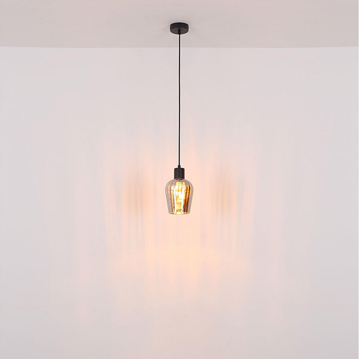 HÄNGELEUCHTE Rauchglas Grau - Grau, Glas (13.5/13.5/150cm) - Globo Lighting