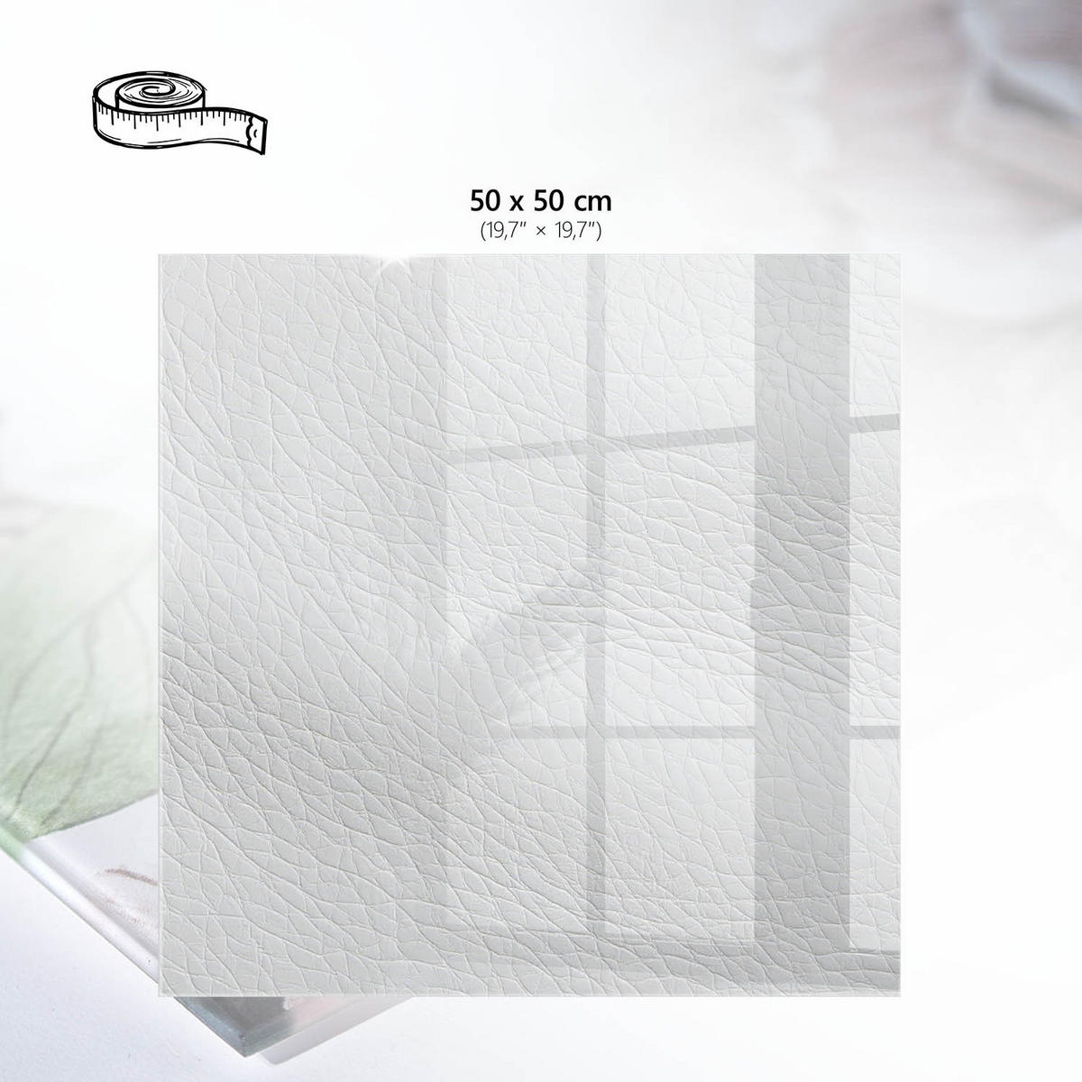 TISCHPLATTE 50x50 cm – Weiße Struktur - Braun, Glas (0.4/50/50cm) - Wallfluent