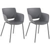 STUHL 2er Set Kunststoff Dunkelgrau - Dunkelgrau, Kunststoff/Metall (58/80/54cm) - CLP