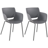 STUHL 2er Set Kunststoff Dunkelgrau - Dunkelgrau, Kunststoff/Metall (58/80/54cm) - CLP