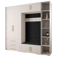 GARDEROBEN-SET 236,7/240/47 - Goldfarben/Schwarz, Holz/Kunststoff (240/236.7/47cm) - Abiks Möbel