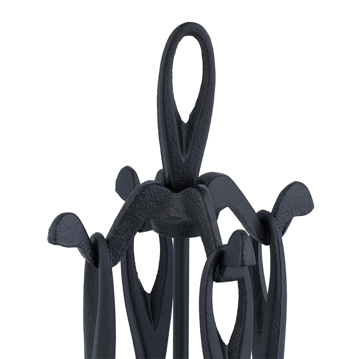 5-TLG.KAMINBESTECK-SET - Schwarz, Metall (20/60.5/20cm) - Relaxdays
